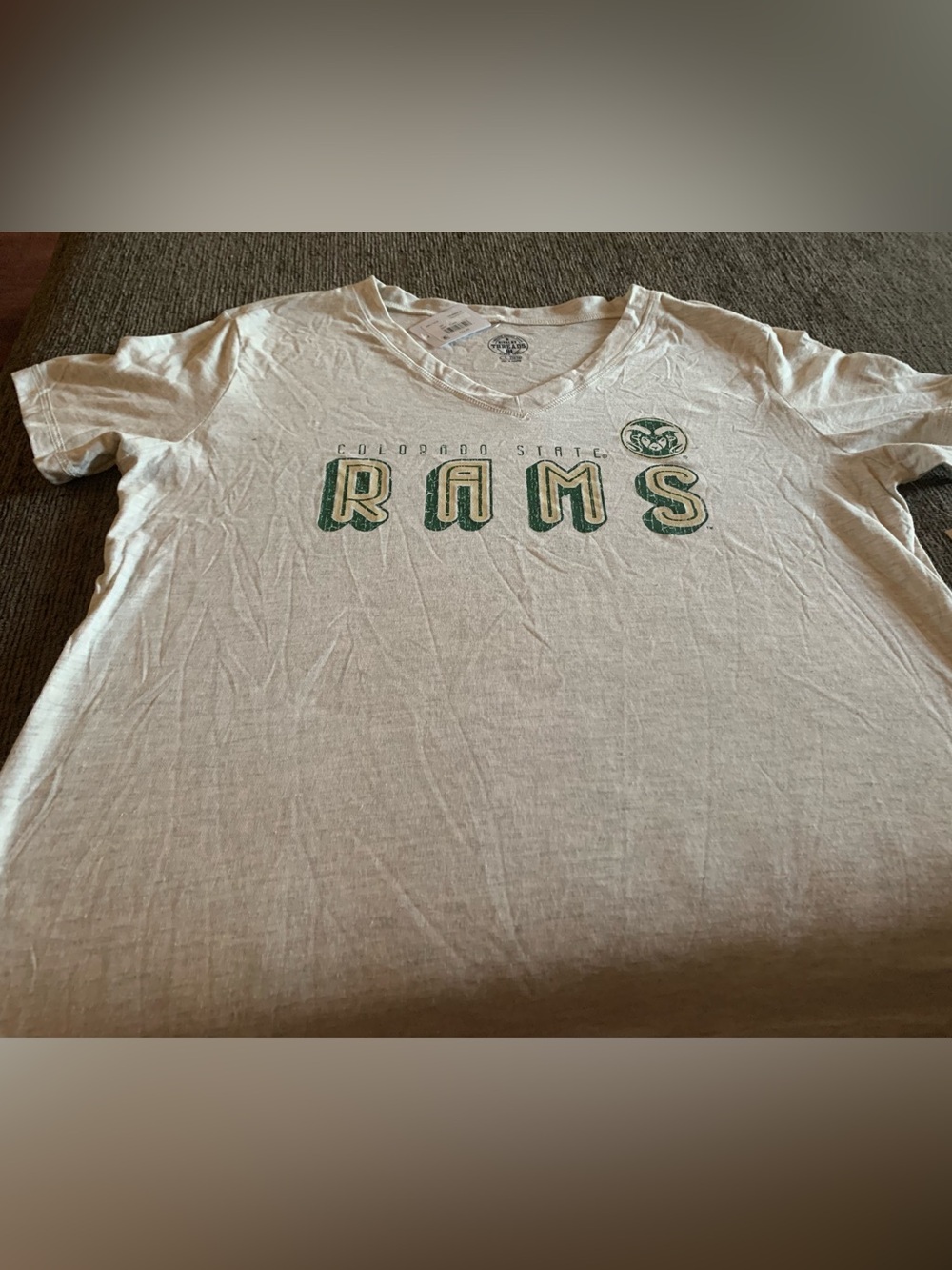 Colorado State Rams White V-Neck Graphic T-Shirt